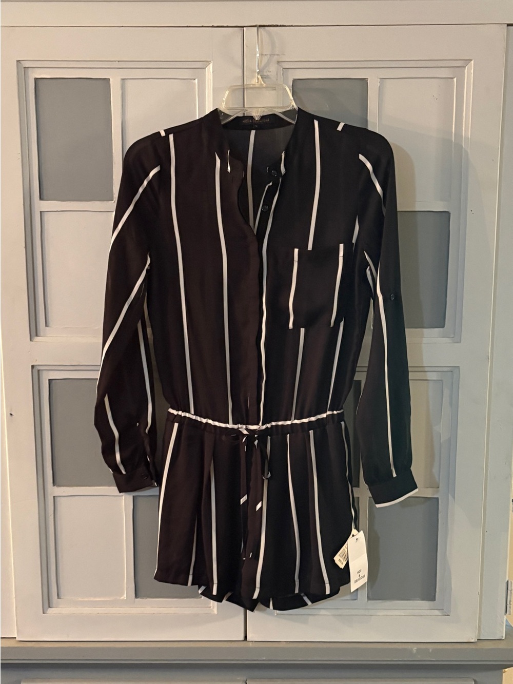Hot & Delicious Black & White Striped Romper